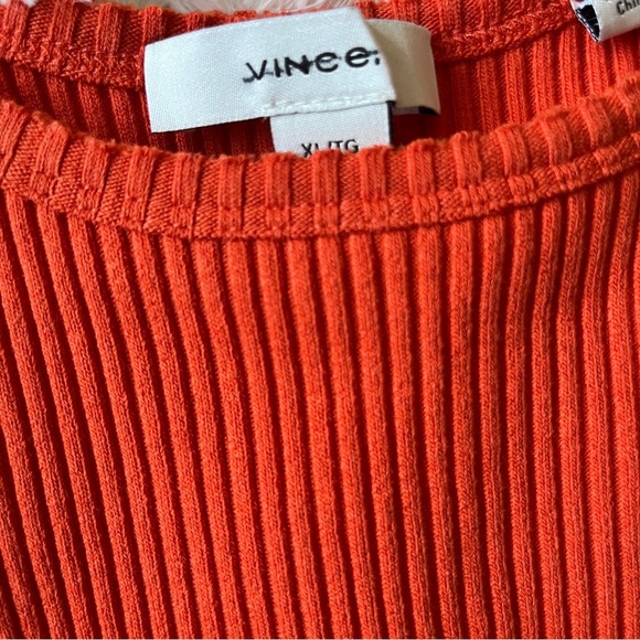 NEW Vince Scoop Neck Rib Tank XL Orange - Picture 2 of 11